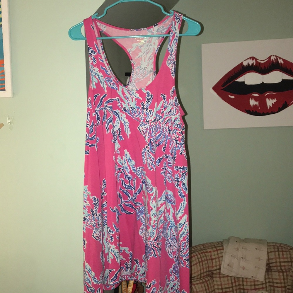 Lil Pulitzer coral print dress
